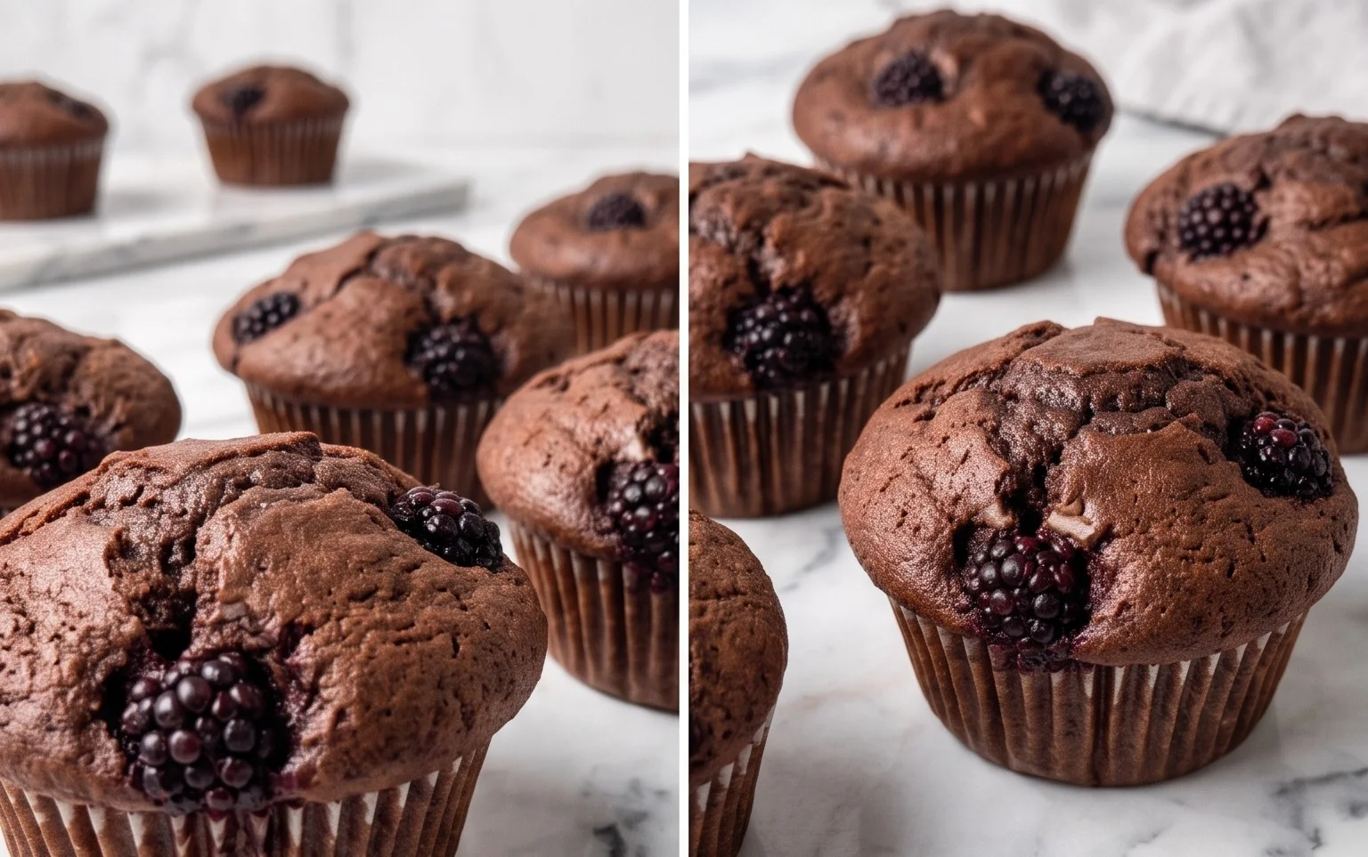 Brombeer Schokoladen Muffins: Fruchtig & zart